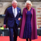 50th Anniversary Cape Queen Camilla Purple Coat