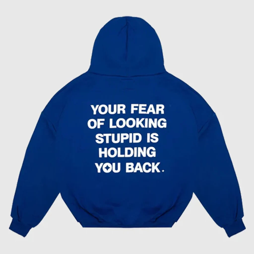 Alchemai Stupid Is Holding You Back Blue Hoodie