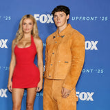 Baywatch Reboot Premiere Noah Beck Brown Jacket
