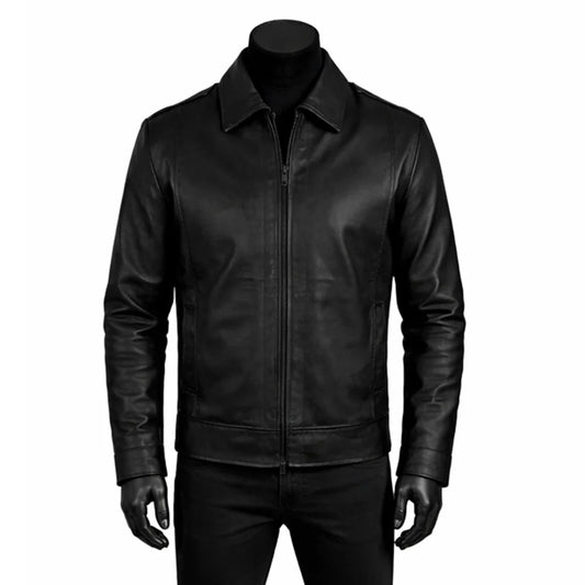 Simple Black Leather Jacket