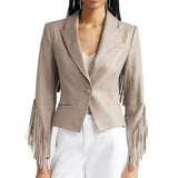 Calamigos Ranch Celebration Malin Akerman Leather Blazer