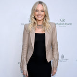 Calamigos Ranch Celebration Malin Akerman Leather Blazer