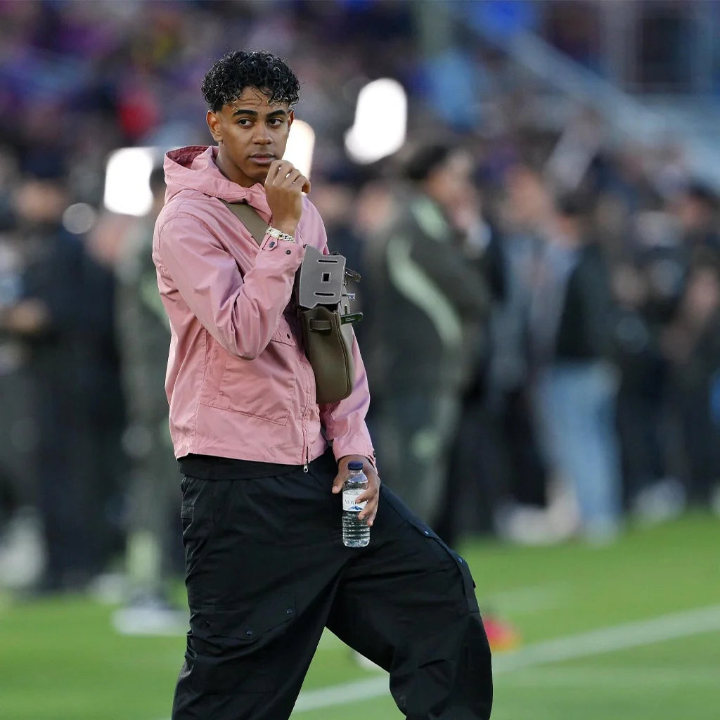 Lamine Yamal Camp Nou stadium Pink Jacket