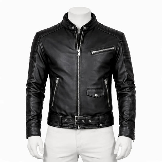 Classy Black Bomber Hooded Leather Jacket