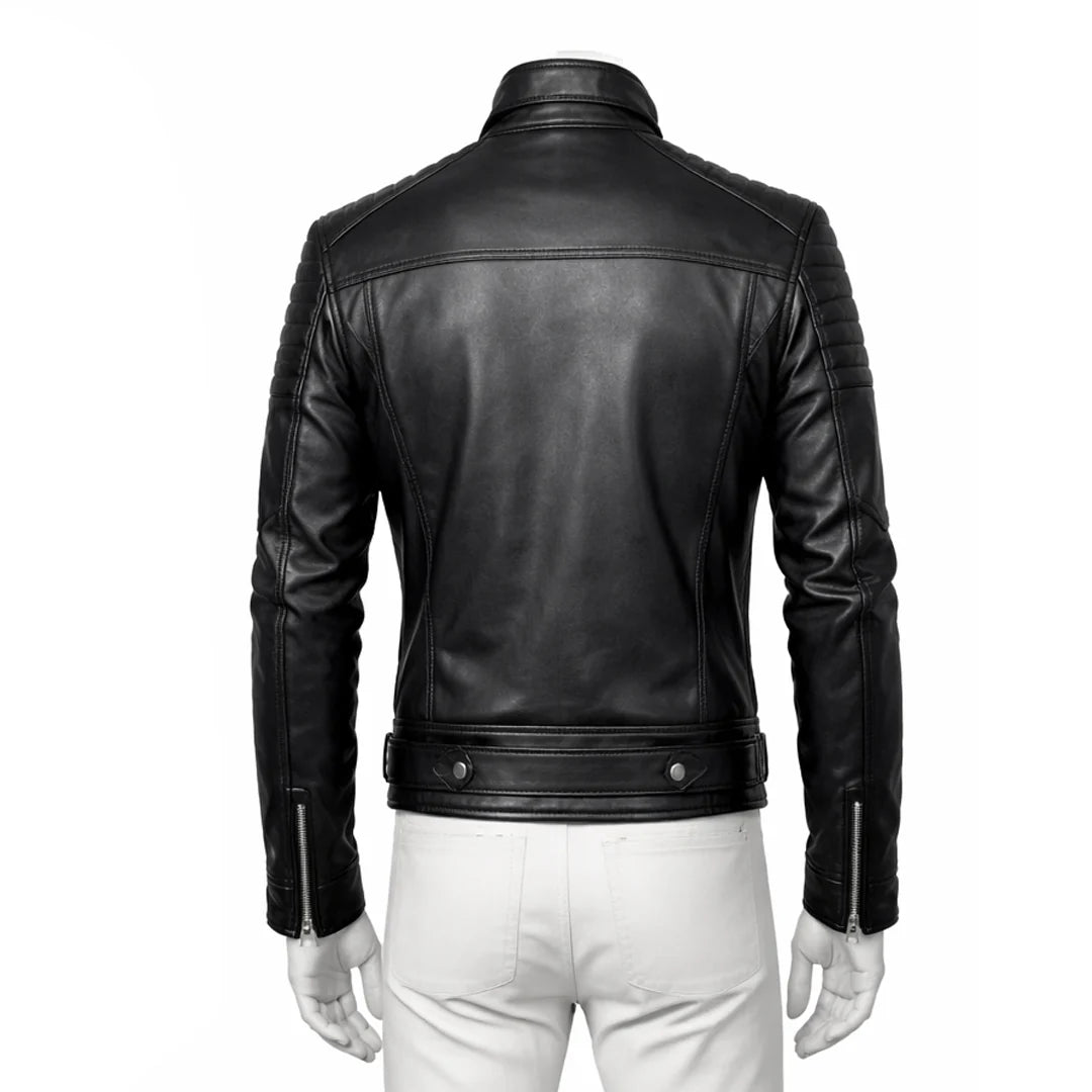 Classy Black Bomber Hooded Leather Jacket