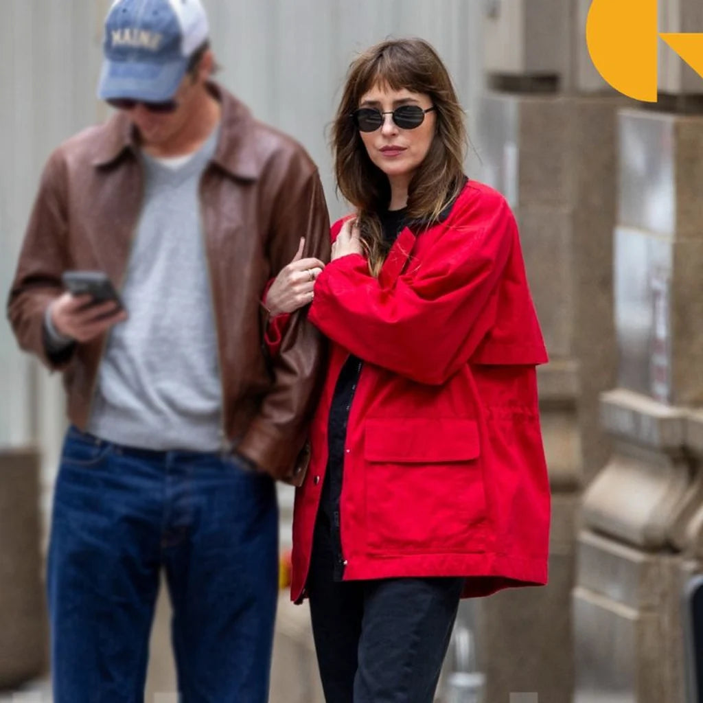NY City Dakota Johnson Red Jacket