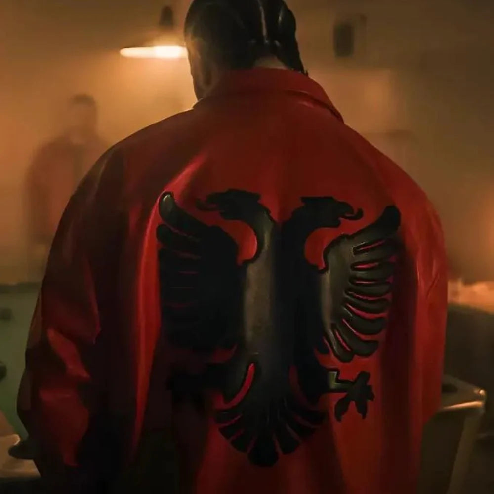 Drake Albanian Flag Leather Jacket