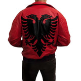 Drake Albanian Flag Leather Jacket