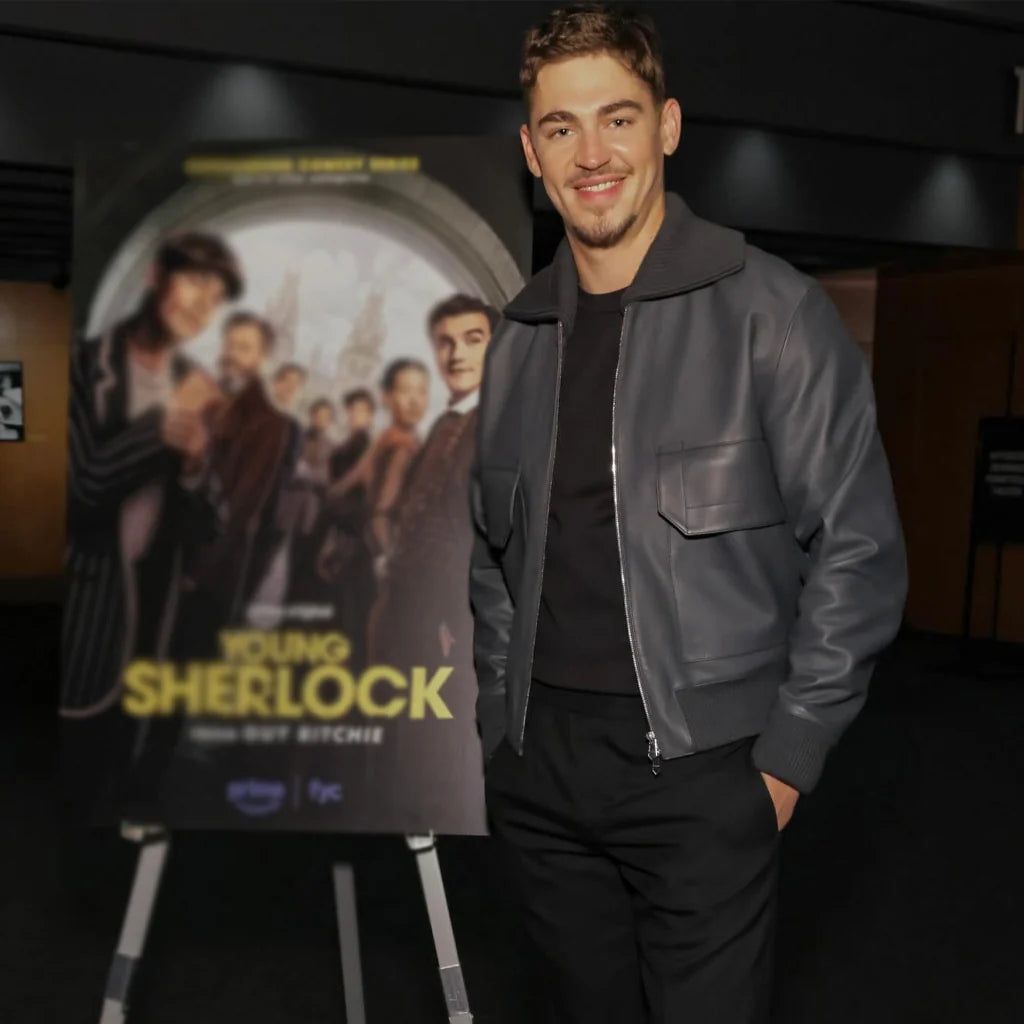 Young Sherlock Screening Fiennes Tiffin Leather Jacket