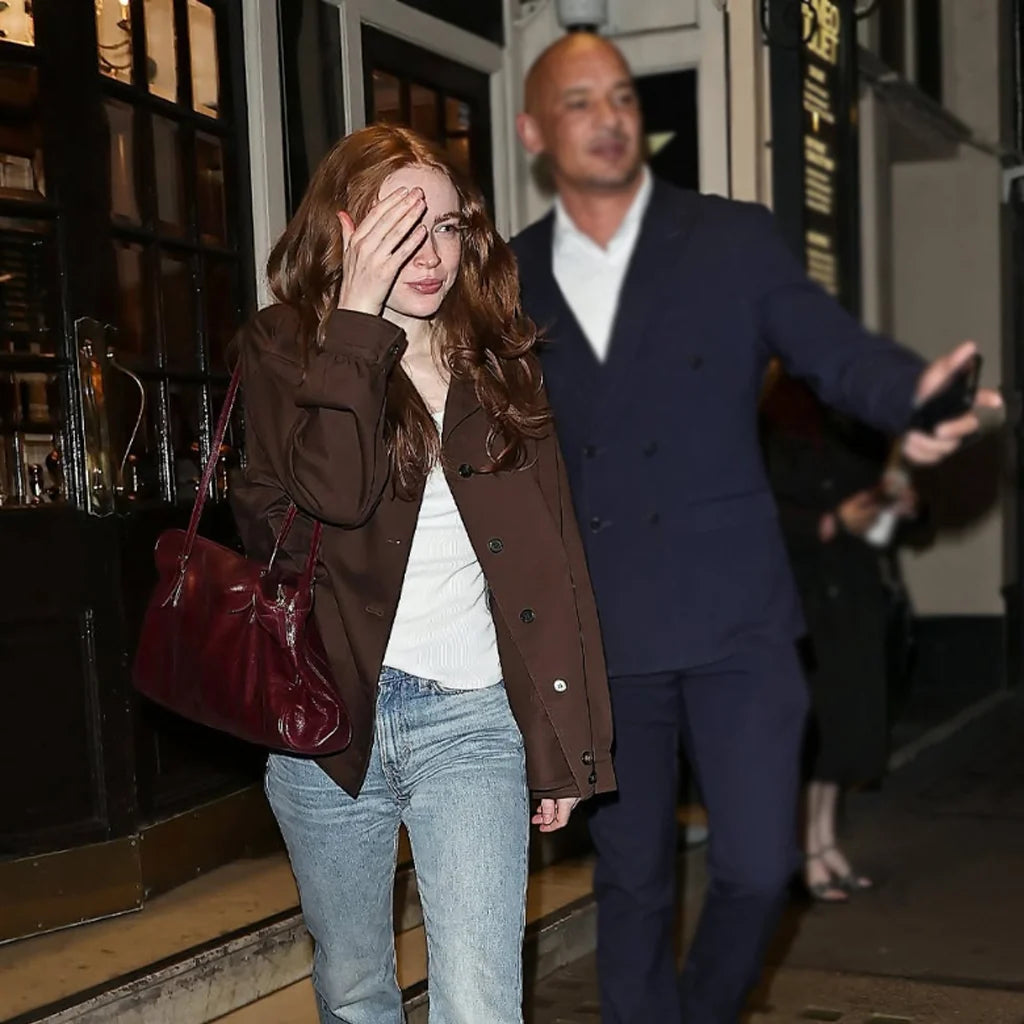 Harold Pinter Theatre 2026 Sadie Sink Brown Jacket