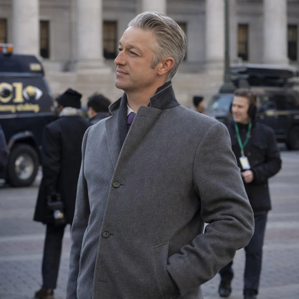 Peter Scanavino Law and Order SVU S27 Grey Coat