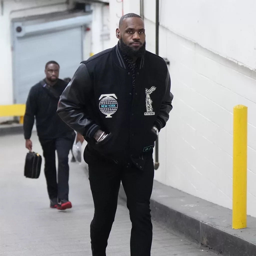 LeBron James Black Varsity Jacket