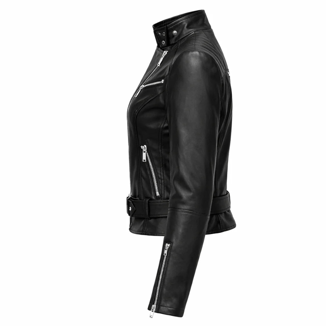 Motorcycle Quilted Leather Jacket