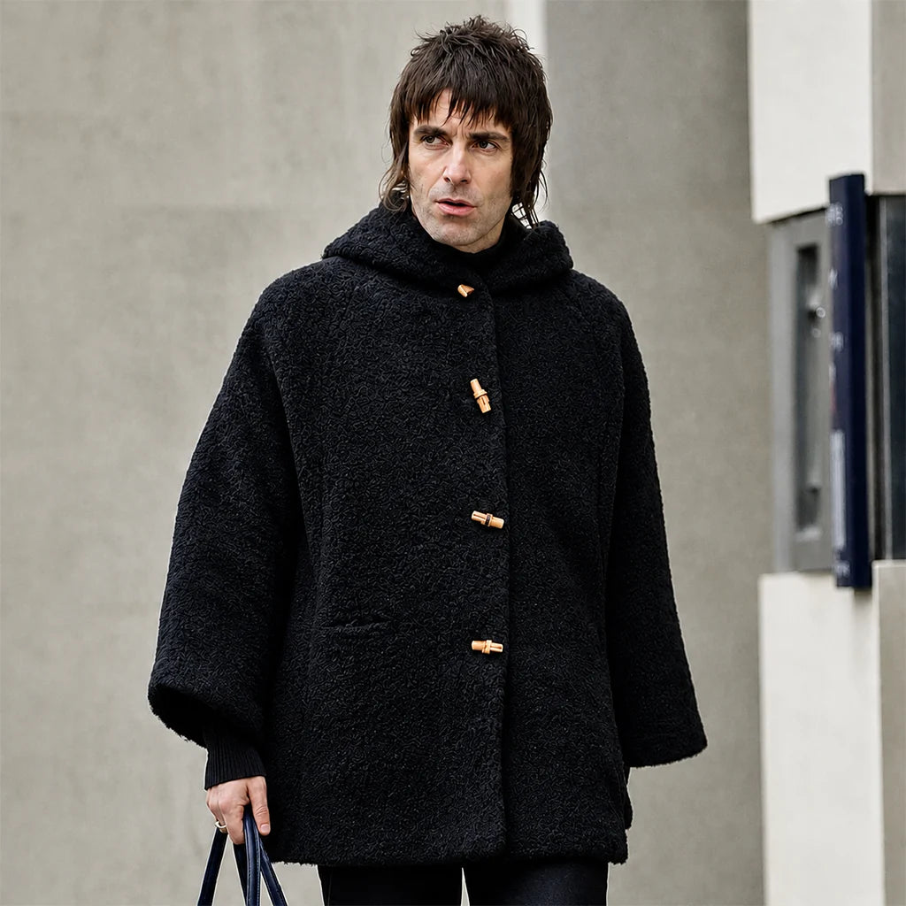 Liam Gallagher Black Hooded Coat