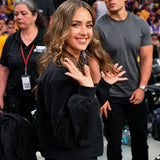 Los Angeles Lakers Game Jessica Alba Black Jacket
