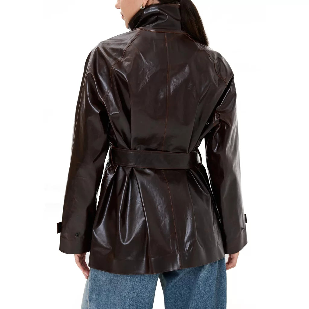 Lucky S01 Annette Bening Leather Coat