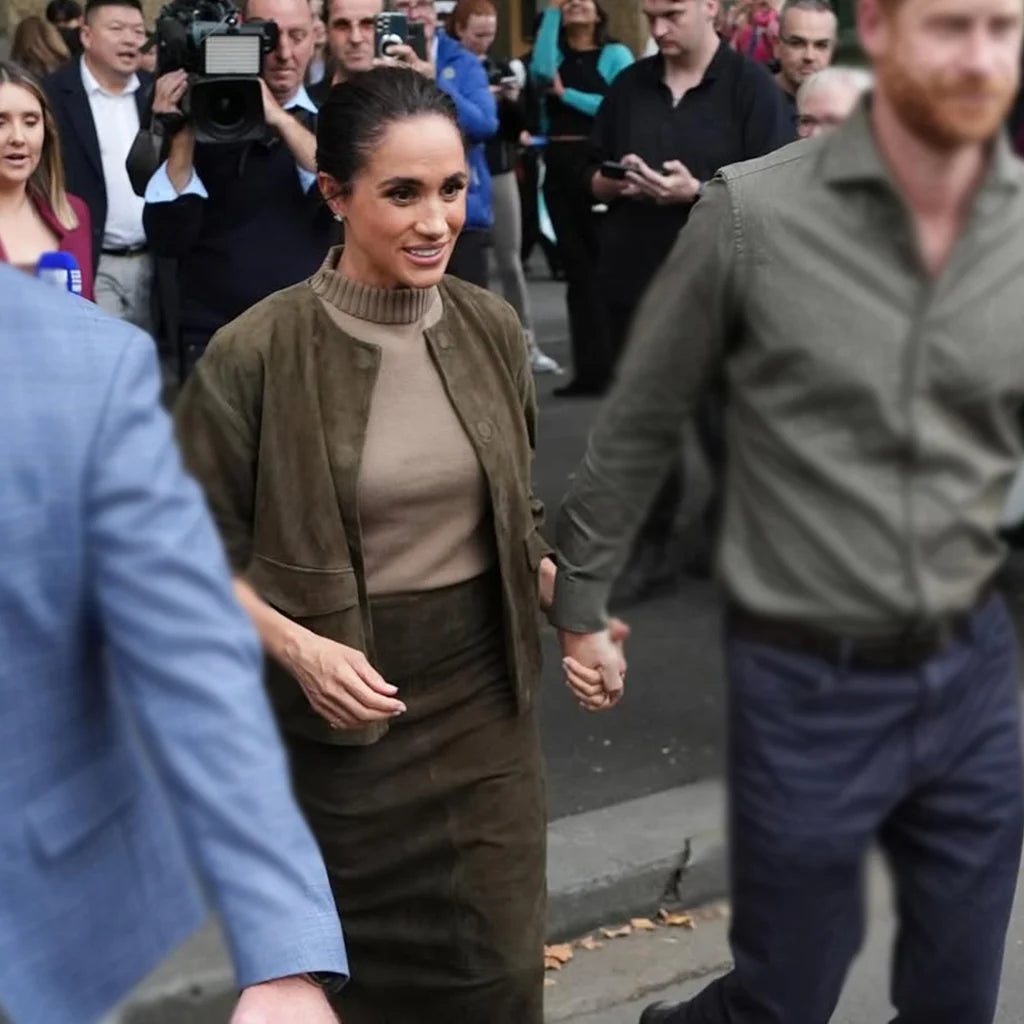 Markle Australia Visit Meghan Green Jacket