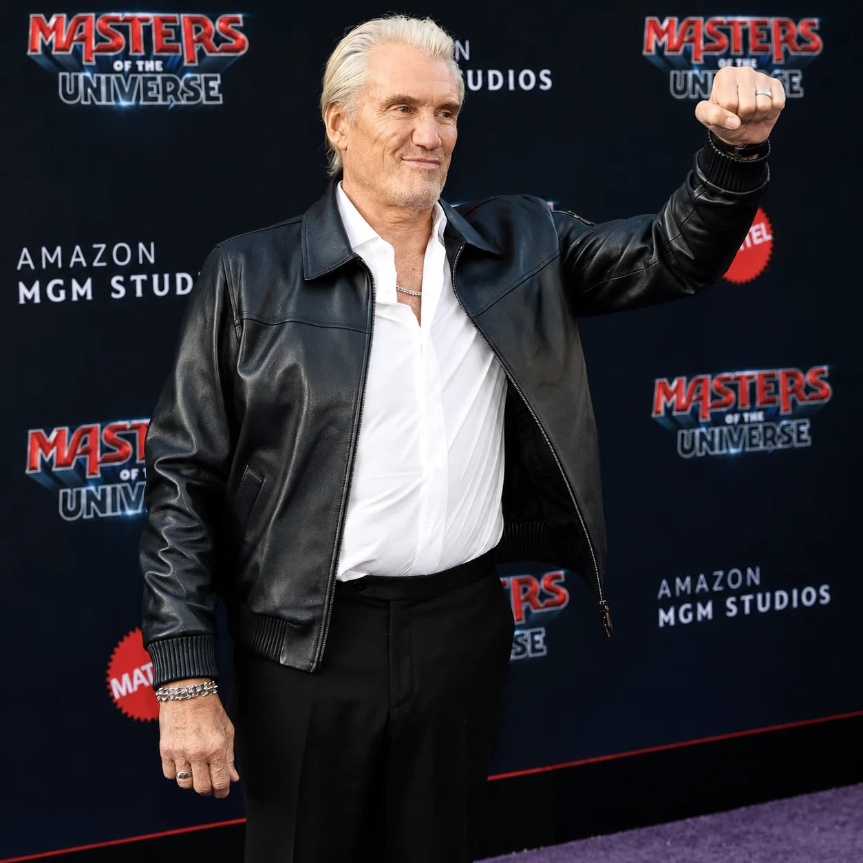 Masters Of the Universe Premiere Dolph Lundgren Black Jacket