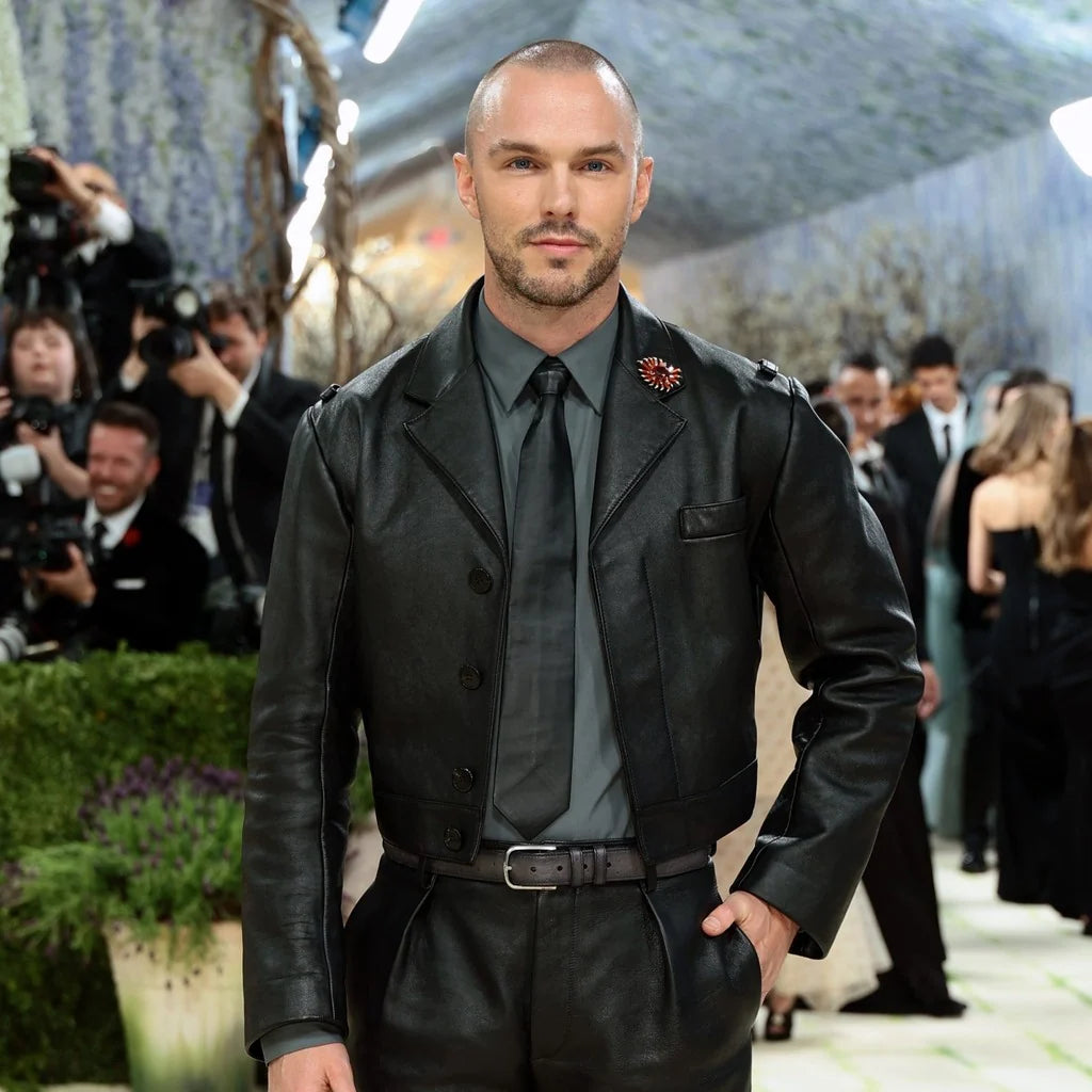 Met Gala Nicholas Hoult Leather Jacket
