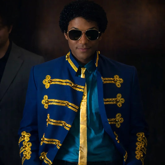 Michael 2026 Jaafar Jackson Blue Jacket