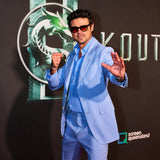Mortal Kombat II Premiere Karl Urban Blue Blazer