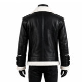 Motorcycle Shearling Black Leather Jacket