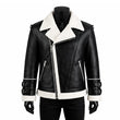 Motorcycle Shearling Black Leather Jacket