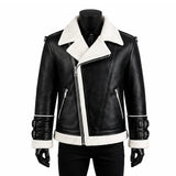 Motorcycle Shearling Black Leather Jacket