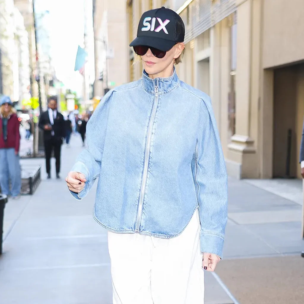 NY City Charlize Theron Denim Jacket