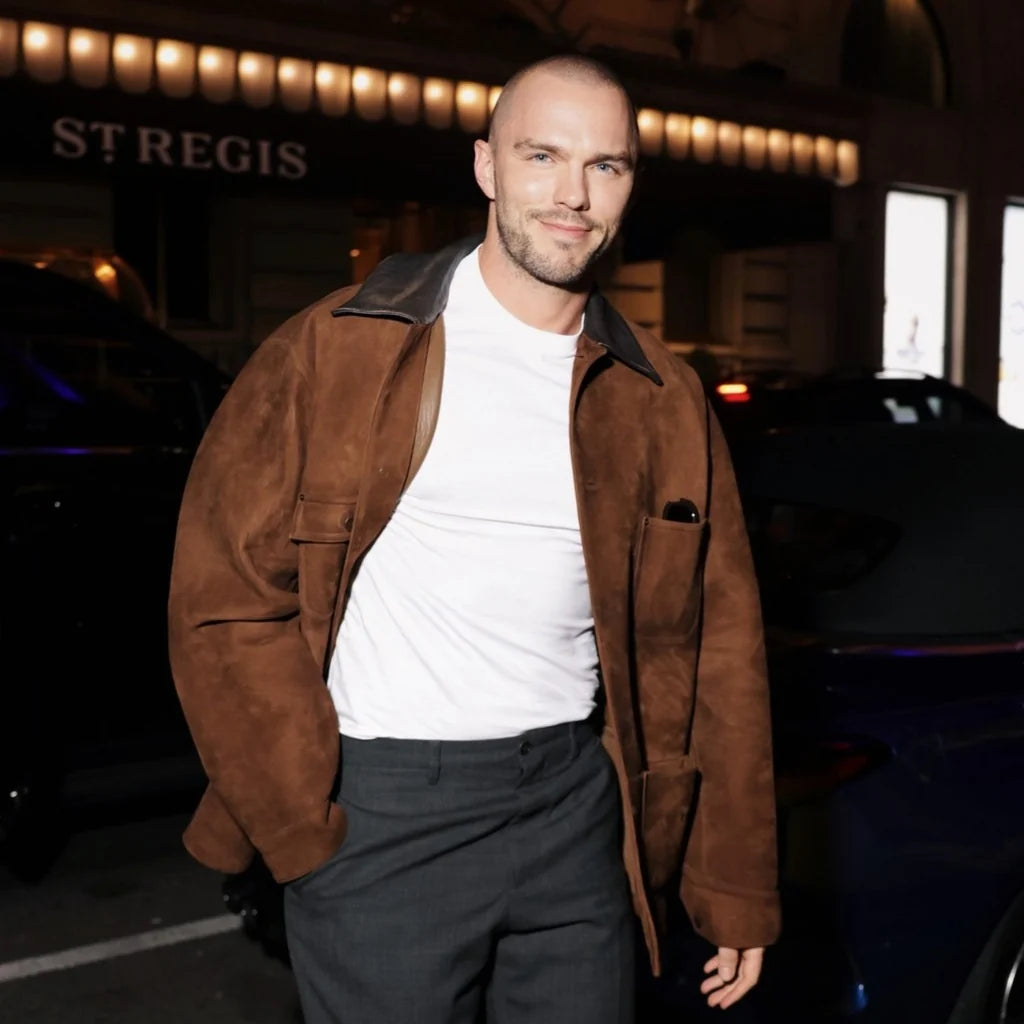 NY City Nicholas Hoult Brown Jacket
