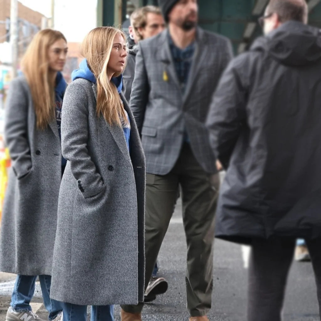 Scarlett Johansson NYC Wool Coat