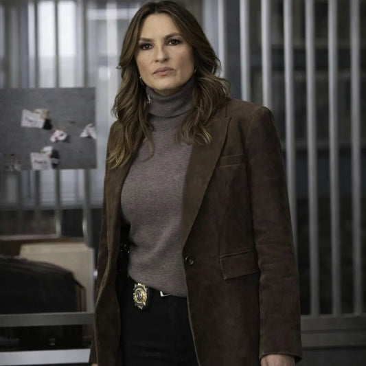 Law and Order SVU S27 Mariska Hargitay Suede Leather Blazer