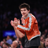 Basketball Match Timothee Chalamet Orange Jacket