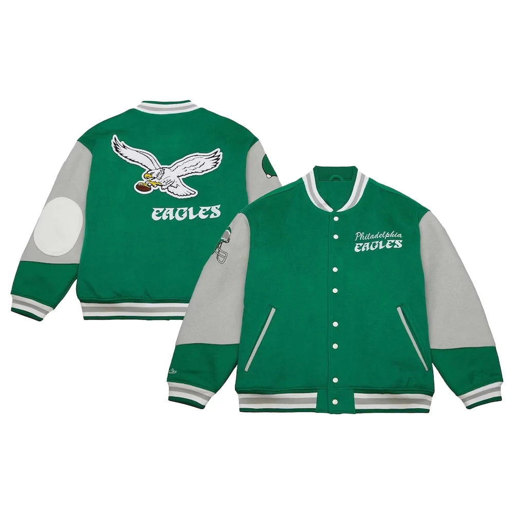 90s Eagles Letterman Green Jacket