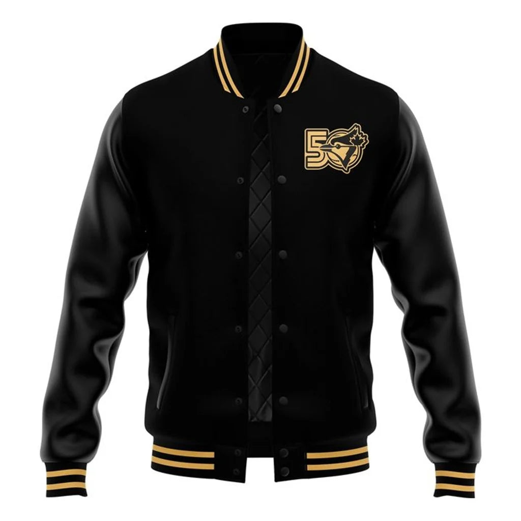 Roots Blue Jays 50th Anniversary Varsity Black Jacket