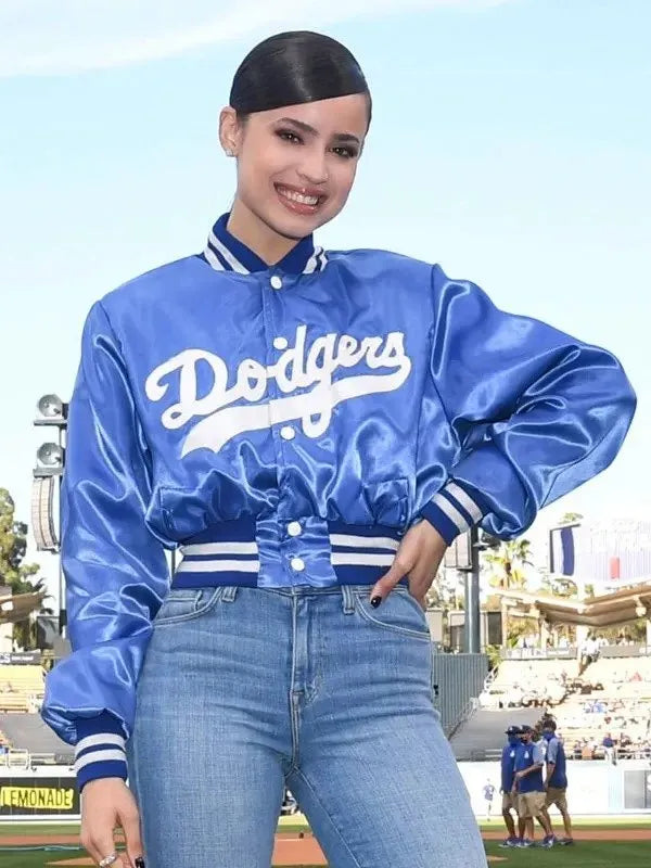 Sofia Carson Dodgers Blue Jacket