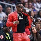 State Farm Arena 2026 Boosie Badazz Red Leather Jacket