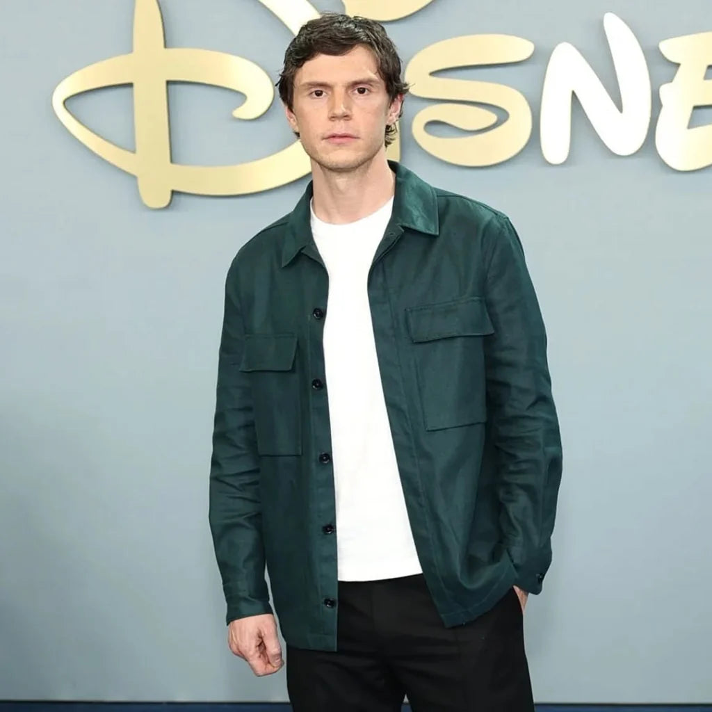 Upfront Event NY City Evan Peters Green Jacket