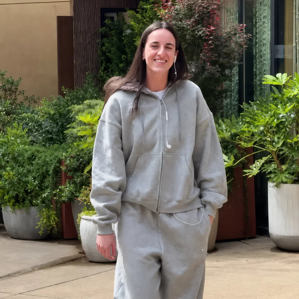Catlin Clark Last Night Seattle Grey Hooded Jacket