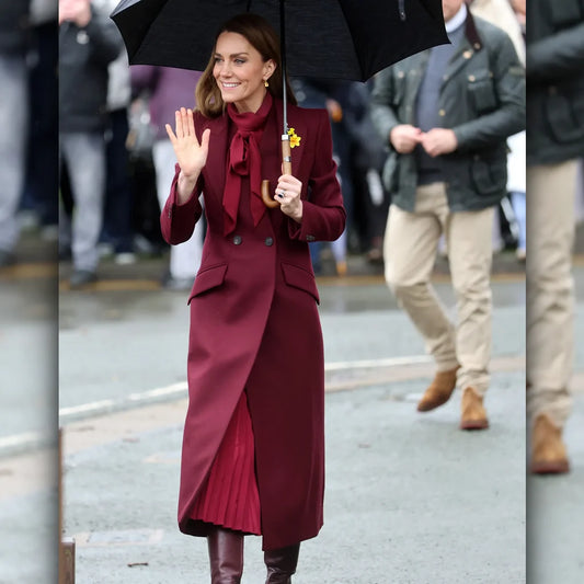Kate Middleton Wales 2026 Maroon Coat