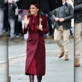 Kate Middleton Wales 2026 Maroon Coat
